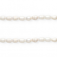 Perles d'eau douce imparfaites grain de riz 8x6mm"" Blanc naturel