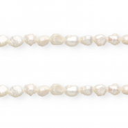 Perles d'eau douce imparfaites nugget ovale 7-8x6-7mm Blanc naturel