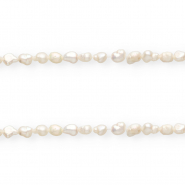 Perles d'eau douce imparfaites nugget ovale 8x5-6mm Blanc naturel