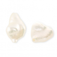 Perles d'eau douce imparfaites nugget haute lustre Blanc naturel