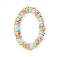 Pendentifs facettées ovale Multicolore AB-doré