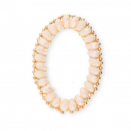 Pendentifs facettées ovale Rose nude AB-doré