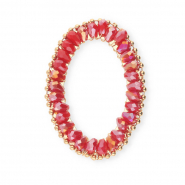 Pendentifs facettées ovale Rouge AB-doré