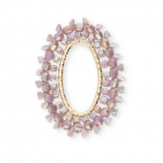 Pendentifs facettées ovale Lilas doux AB-doré