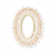 Pendentifs facettées ovale Rose nude AB-blanc AB-doré