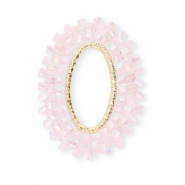 Pendentifs facettées ovale Rose clair AB-doré
