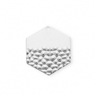 Breloques en acier Inox hexagone Argenté