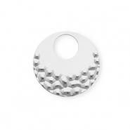 Breloques en acier Inox rond Argenté