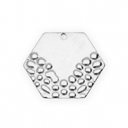 Breloques en acier Inox hexagone Argenté