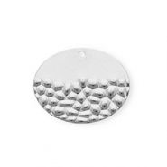 Breloques en acier Inox ovale Argenté