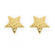 Appr&ecirc;ts en acier Inox boucles d'oreilles / puces d&rsquo;oreilles &eacute;toile avec anneau Dor&eacute;