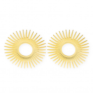 Appr&ecirc;ts en acier Inox boucles d'oreilles&nbsp;/&nbsp;puces d&rsquo;oreilles soleil avec anneau Dor&eacute;