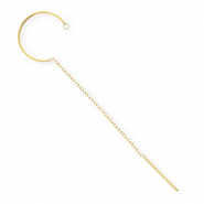 BY31® Apprêts en acier Inox boucles d'oreilles / puces créoles avec anneau Doré