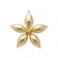 Breloques en acier Inox fleur Doré