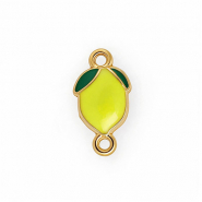 Apprêts en acier Inox connecteur émail citron Doré-jaune-vert