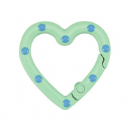 Appr&ecirc;ts color&eacute;s anneau porte-cl&eacute;s coeur Vert-bleu