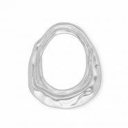 Pendentifs accroche-regard / connecteur ovale Argenté