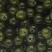Perles en verre 8 mm Vert arm&eacute;e