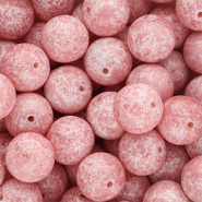 Perles en verre 14 mm Rose vintage-blanc