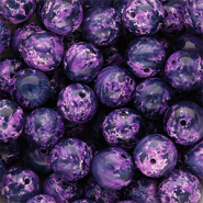 Perles en verre 12 mm Violet multicolore