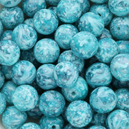 Perles en verre 12 mm Bleu multicolore