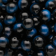 Perles en verre 14 mm Noir-bleu