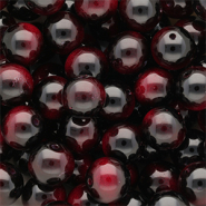 Perles en verre 12 mm Black-berry rouge vin