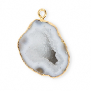 Breloque en pierre naturelle Quartz Gris-dor&eacute;