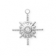 Breloques en acier Inox avec strass étoile Argenté-cristal