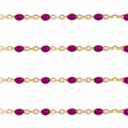Appr&ecirc;ts en acier inox cha&icirc;ne maille jaseron 1mm&nbsp; Violet-dor&eacute;