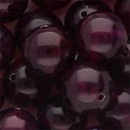 Perles acryliques 18 mm rond Violet aubergine-blanc marbré