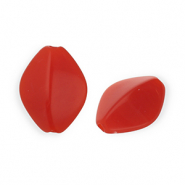 Perles acryliques rhombe Rouge-blanc marbré