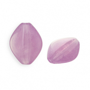 Perles acryliques rhombe Lilas-blanc marbré