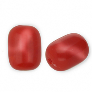Perles acryliques tube Rouge-blanc marbré