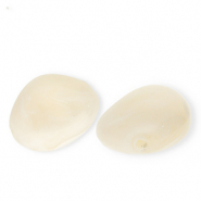 Perles acryliques irrégulier Blanc cassé-blanc marbré
