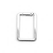 Apprêts anneau porte-clés mousqueton rectangle Argenté