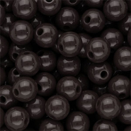 DQ Perles acryliques 10 mm brillant Marron chocolat fonc&eacute;