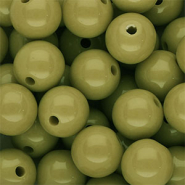 DQ Perles acryliques 14 mm brillant Vert olive