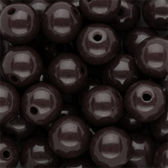 DQ Perles acryliques 14 mm brillant Marron chocolat fonc&eacute;