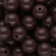 DQ Perles acryliques 14 mm brillant Marron fonc&eacute;