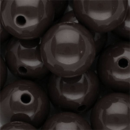 DQ Perles acryliques 18 mm brillant Marron chocolat fonc&eacute;