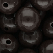 DQ Perles acryliques 20 mm brillant Marron chocolat fonc&eacute;