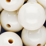 DQ Perles acryliques 25 mm brillant Blanc cass&eacute;