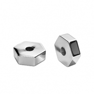 Perles acryliques hexagone Argenté
