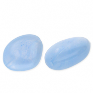 Perles acryliques irrégulier Bleu clair-blanc marbré