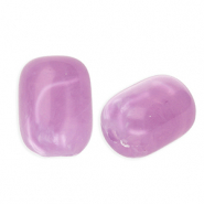 Perles acryliques tube Lilas-blanc marbré