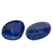 Perles acryliques irrégulier Bleu foncé-multicolore-blanc marbré