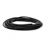 Cuir rond&nbsp;3&nbsp;mm Noir