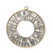 Pendentifs facettées rond Doré-gris