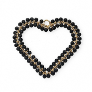 Pendentifs facettées cœur Doré-noir
